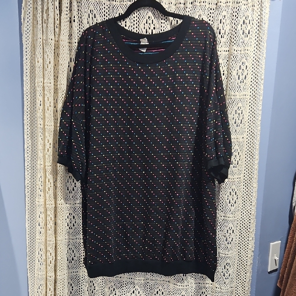 Black Polka Dot Oversized Sweater 4x